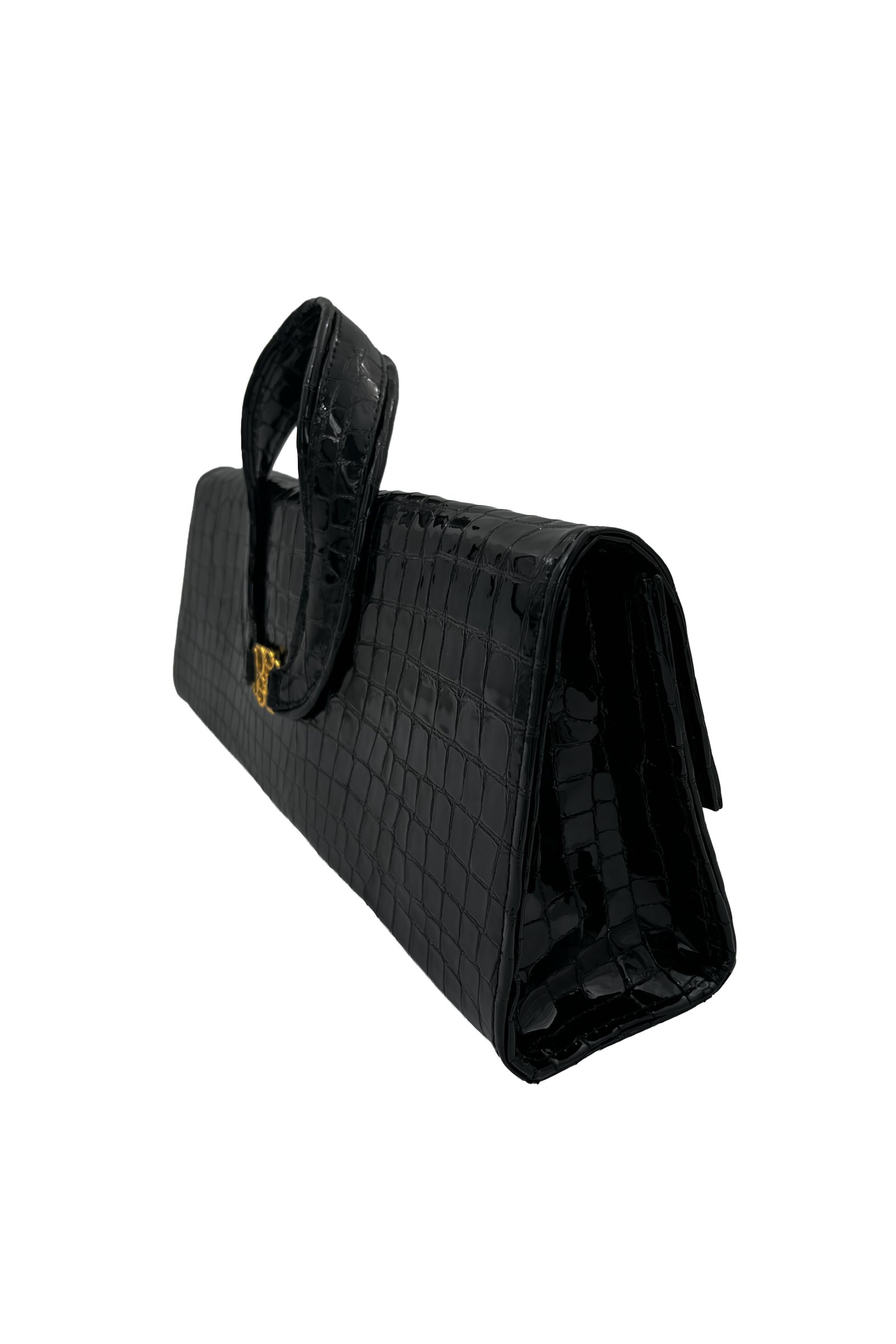 Teddy Bag Black Patent Croco - Imagen 2